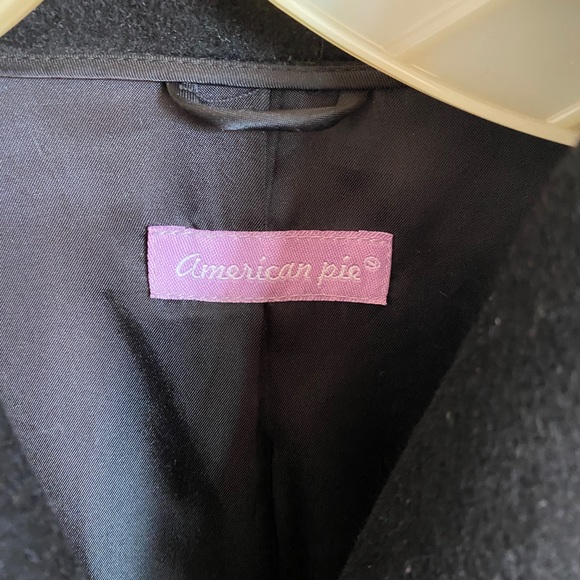 AMERICAN PIE Women’s Black Button Peacoat - Picture 2 of 4